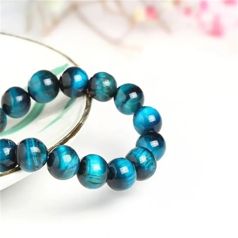 JD High Quality Blue Tiger Eye Buddha Bracelets Women Men Natural Stone Round Beads Handmade Yoga Bangles Casual Jewelry Pulsera