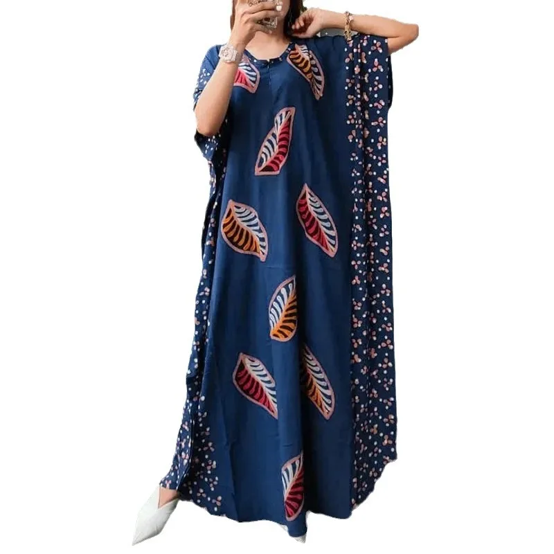 Kobiety Jesień Elegancka Okrągła Szyja Maxi Sukienka Casual Luźny Kwiatowy Nadruk Długi Rękaw Boho Wakacyjne Plażowe Sukienki Wieczorowe Jesienne Szaty