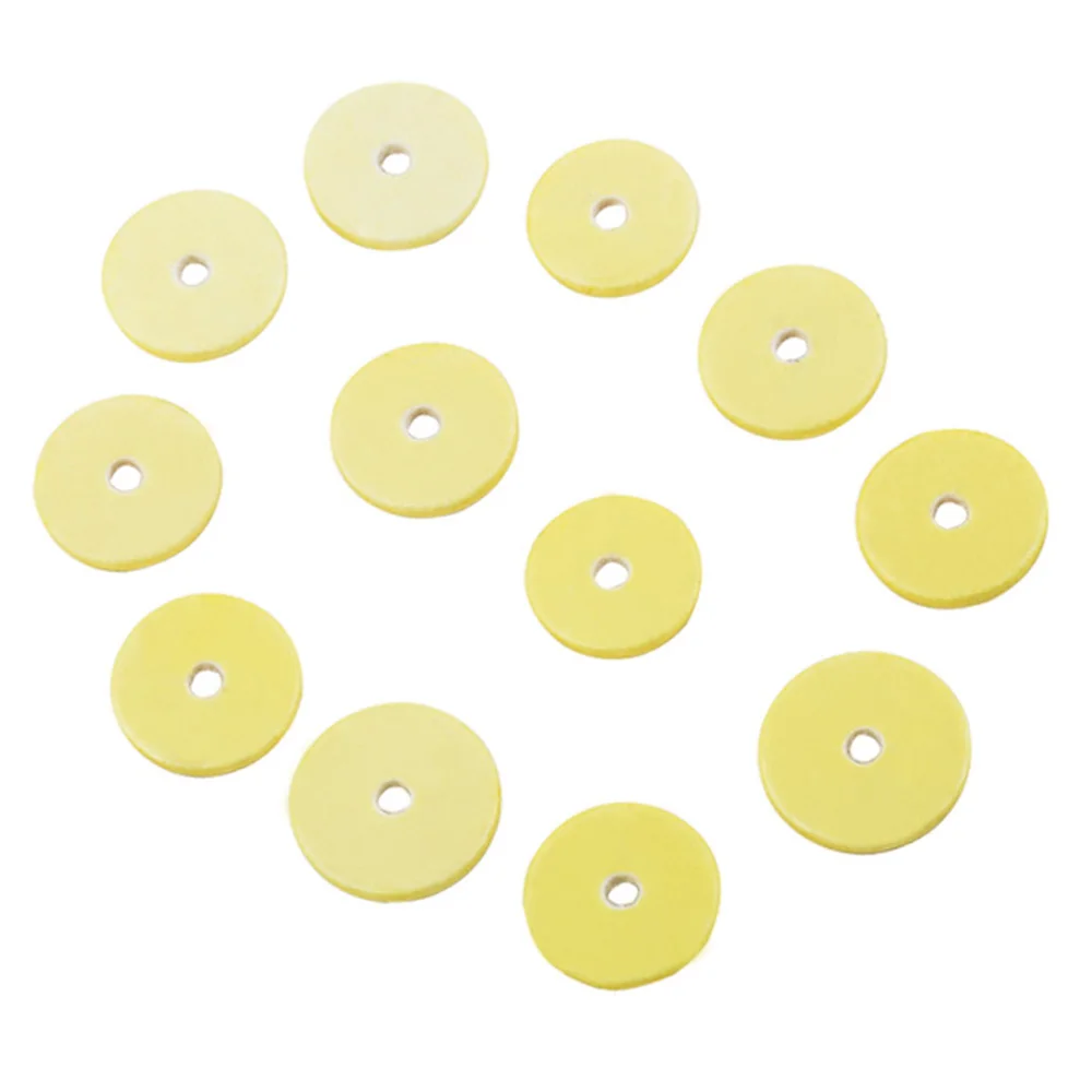 16pcs Yellow Flute Pad Repair Part Restoration Tool Premium Cork Leather Pad for Flute Woodwind Accessories
