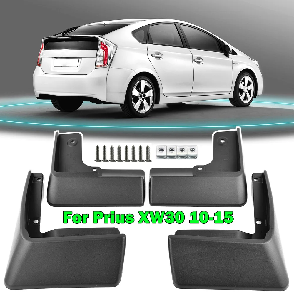 4Pcs Set Molded TPO Mud Flaps For Toyota Prius 3 XW30 2010 - 2015 Splash Guards Mudguards Front Rear 2011 2012 2013 2014