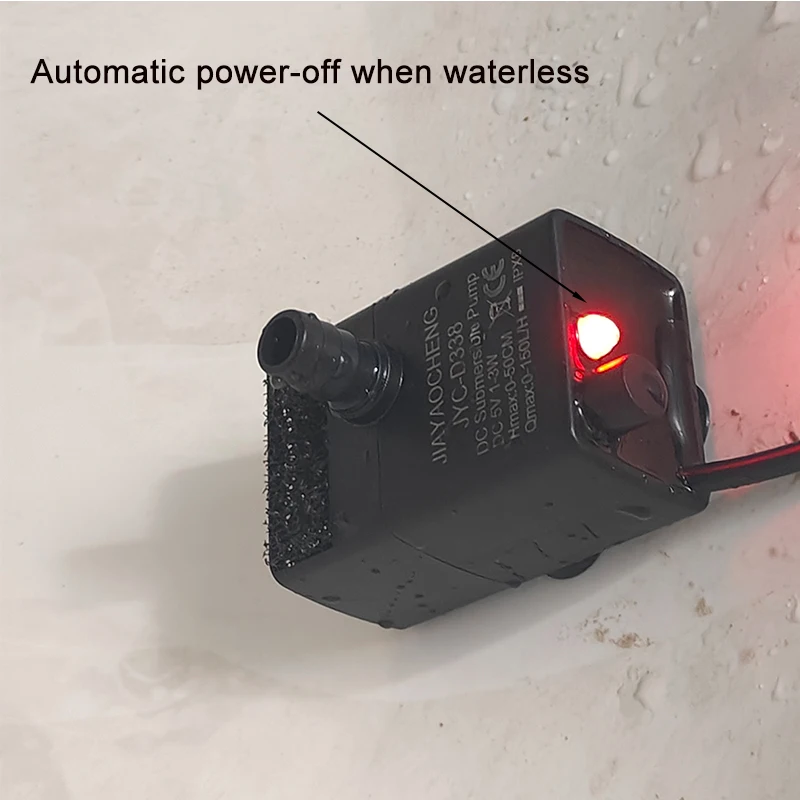 Ultra Quiet USB Aquarium Fish Tank Filtration Pump Mini Pet Fountain Submersible Adjustable Flow Water Circulation Pump 5V 5W gallery 4