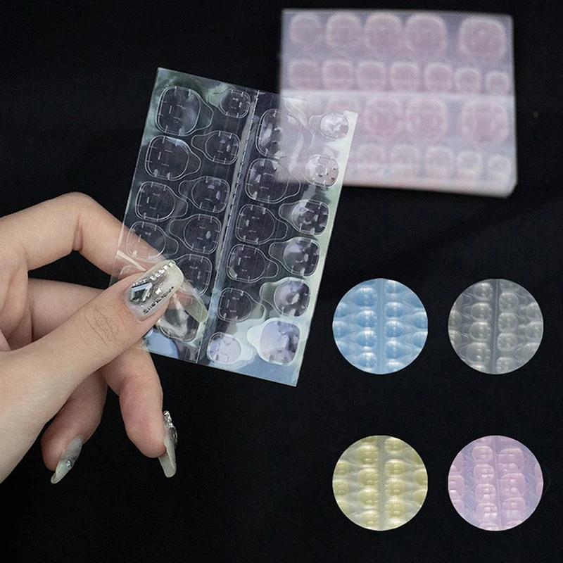 

5 Sheets Jelly Sticker Manicure Glue Waterproof Double-Side False Nails Adhesive Tabs Stickers For Press On Fake Nail Tips