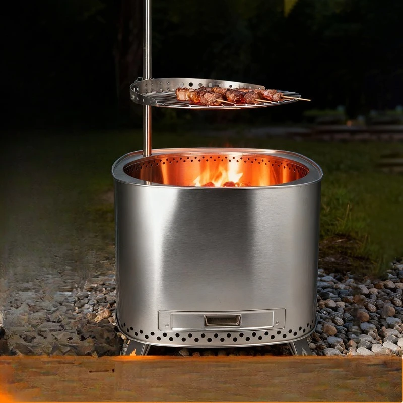 

Походный складной гриль из нержавеющей стали, многофункциональная печь для дров, походная горелка-гриль для костра