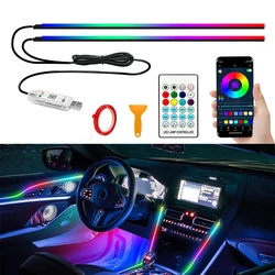 Controle APP Luzes Ambientais Do Carro, LED Interior RGB Symphony Luz Atmosfera, Tiras De Acrílico, Decoração Do Painel, Telhado Solar, 110cm