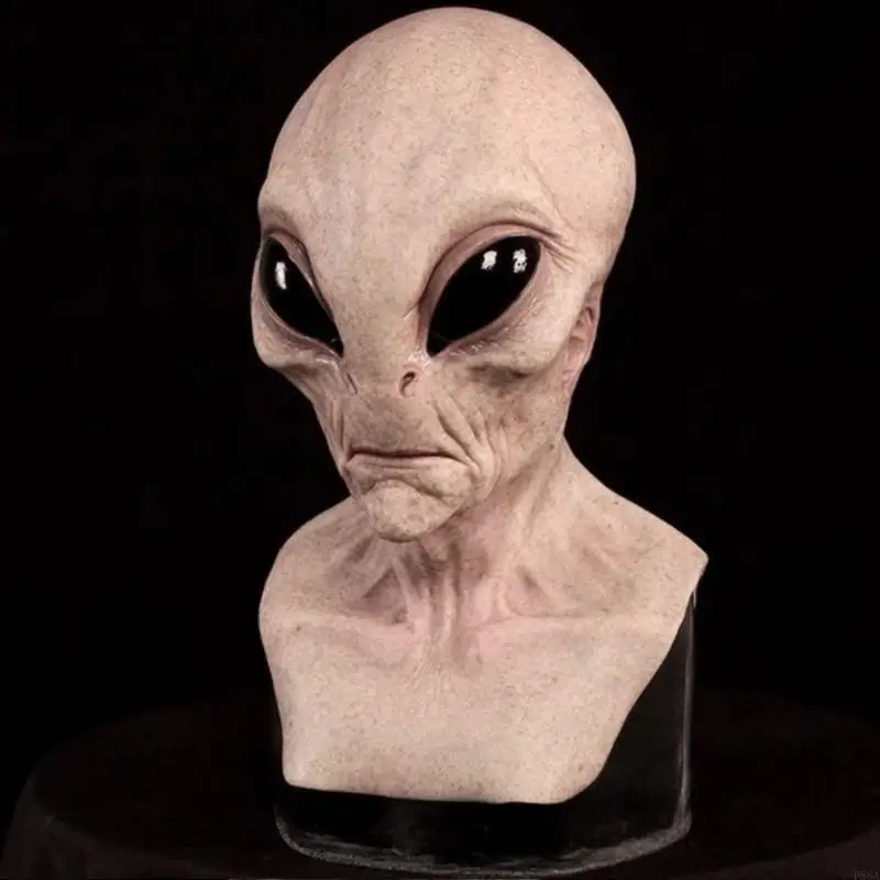 P88A ฮาโลวีนเต็มรูปแบบสำหรับหัว Latex หน้ากาก Creppy Big Eyes ต่างดาวสำหรับตุ๊กตาหมวกแปลก UFO คอสเพลย์ปาร์ตี้