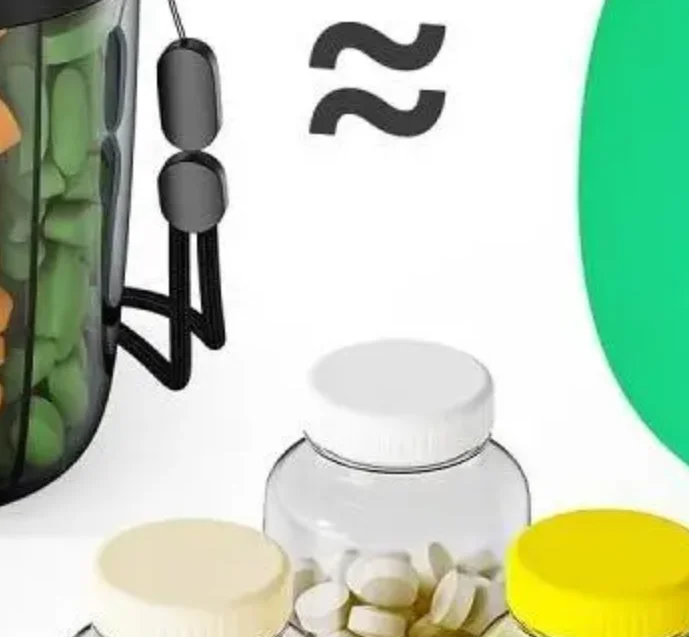 7 Grids Large Pill Cup Bottle Organizer Supplement Organizer For Holding 7 Various Vitamins Travel Pill Case Box Straw Container