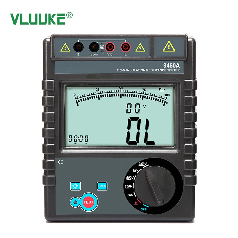 VLUUKE VKCR3460A Professional Digital Insulation Resistance Tester Meter 220V Electronic Power Voltage