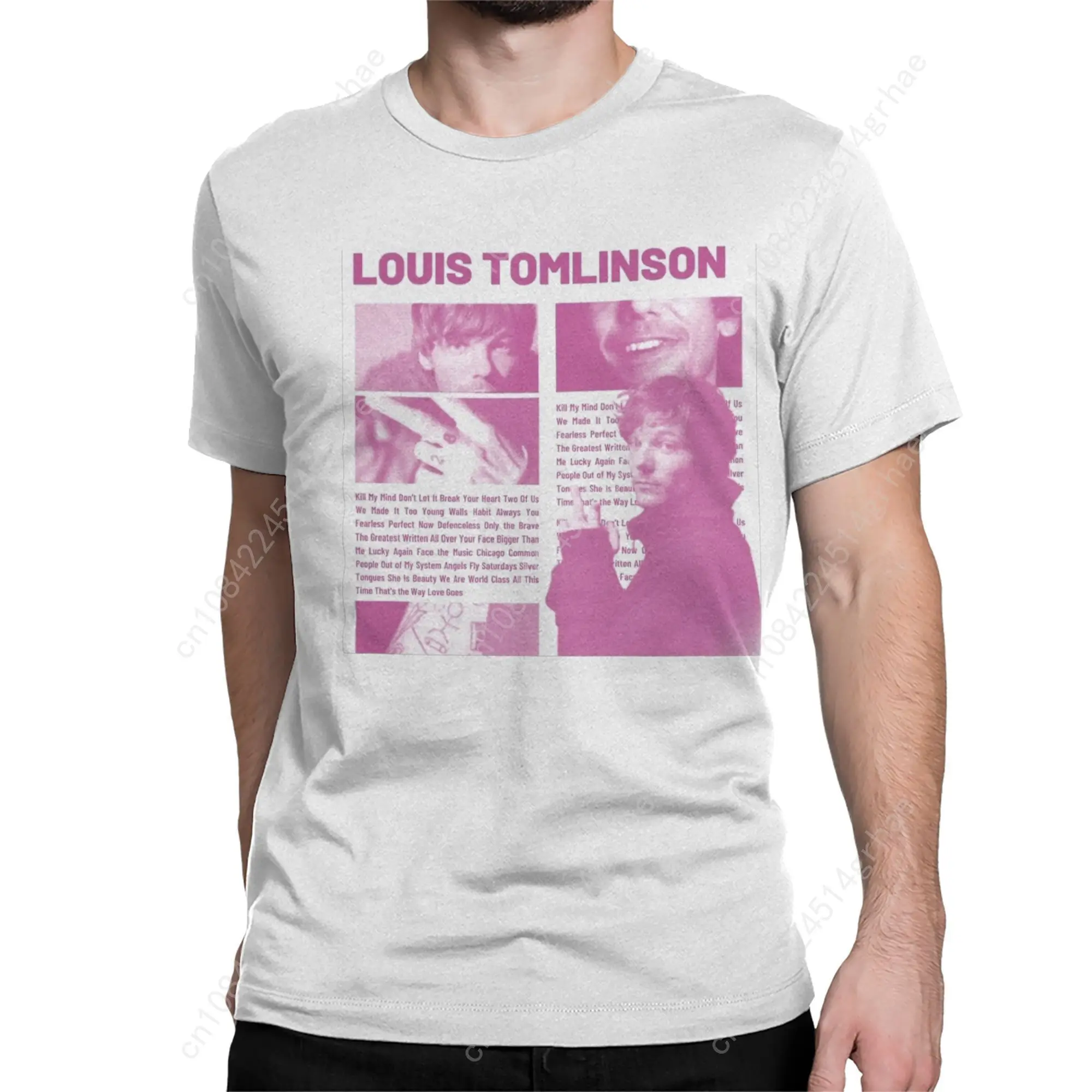 تي شيرت كلاسيكي صيفي L/Louis Tomlinsons تي شيرت عصري رائع تي شيرت قطني للمغني للزوجين Y2K قطع علوية بأكمام قصيرة