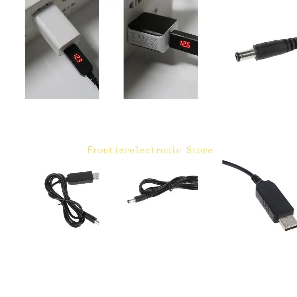 G8DB For Wifi Router LED Strip 5V to 12V 5.5x2.1mm Power Supply Cable USB