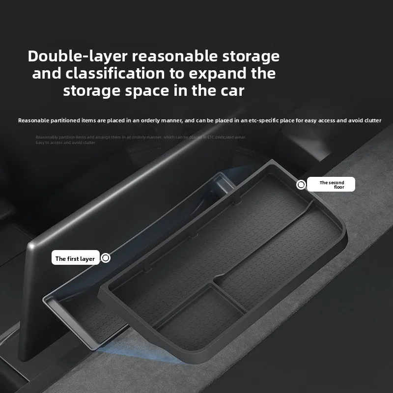 

2025 Tesla ModelY Juniper Dashboard Double Storage Box Car Layered Storage Box