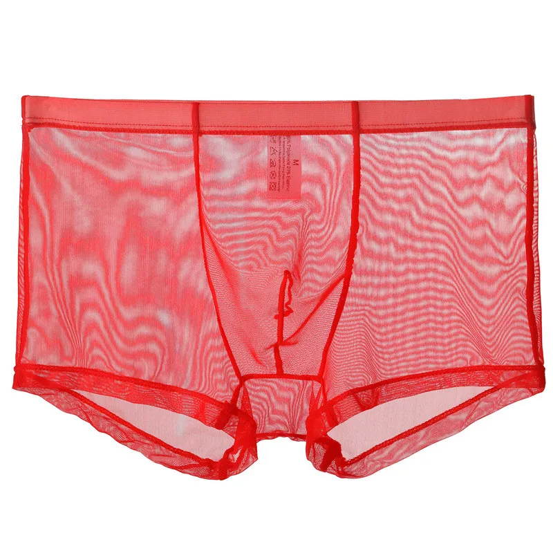 Transparent Boxers for Men See Through Ultra-thin Breathable Underwear Male Underpants Sexy Low Waist Panties Lingerie Intimates