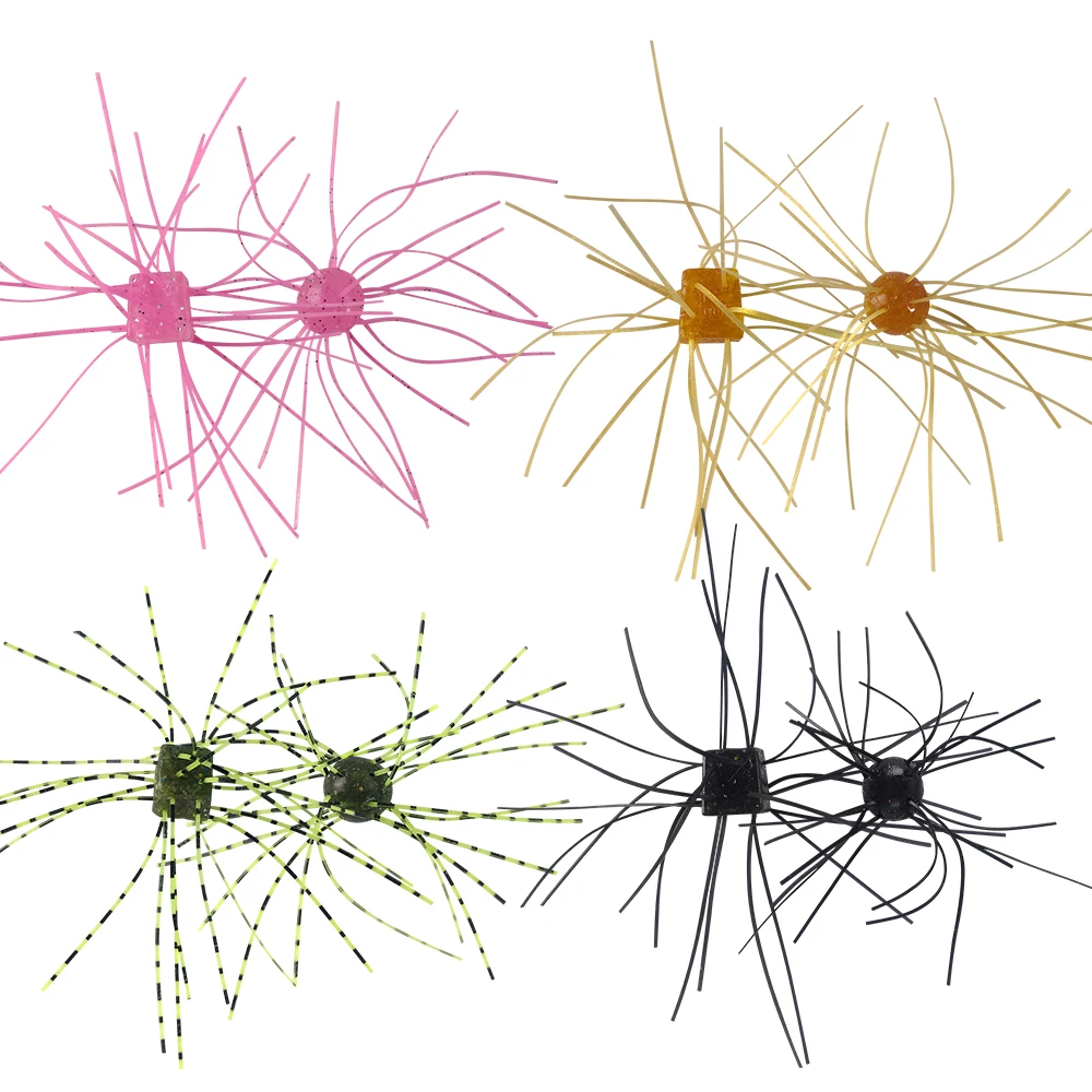 Aventik 10 قطعة سيليكون لينة النرد الصيد السحر متعدد اللامسة اليدوية لينة البلاستيك الطعوم بطيئة غرق باس الصيد السحر
