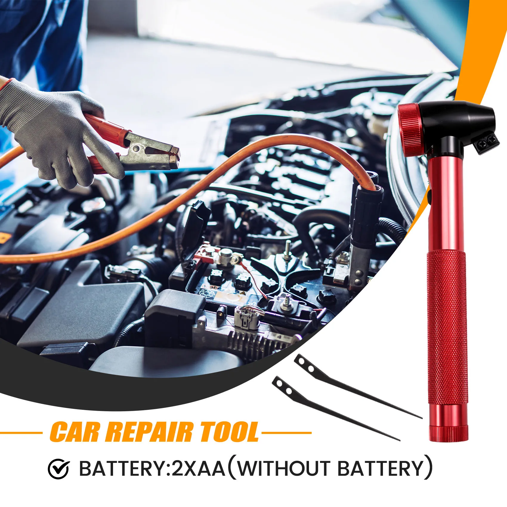 AT02-オートキーロック赤色拡大鏡ピック鍵屋車ツール内視鏡光ファイバーライト自動車修理ツール