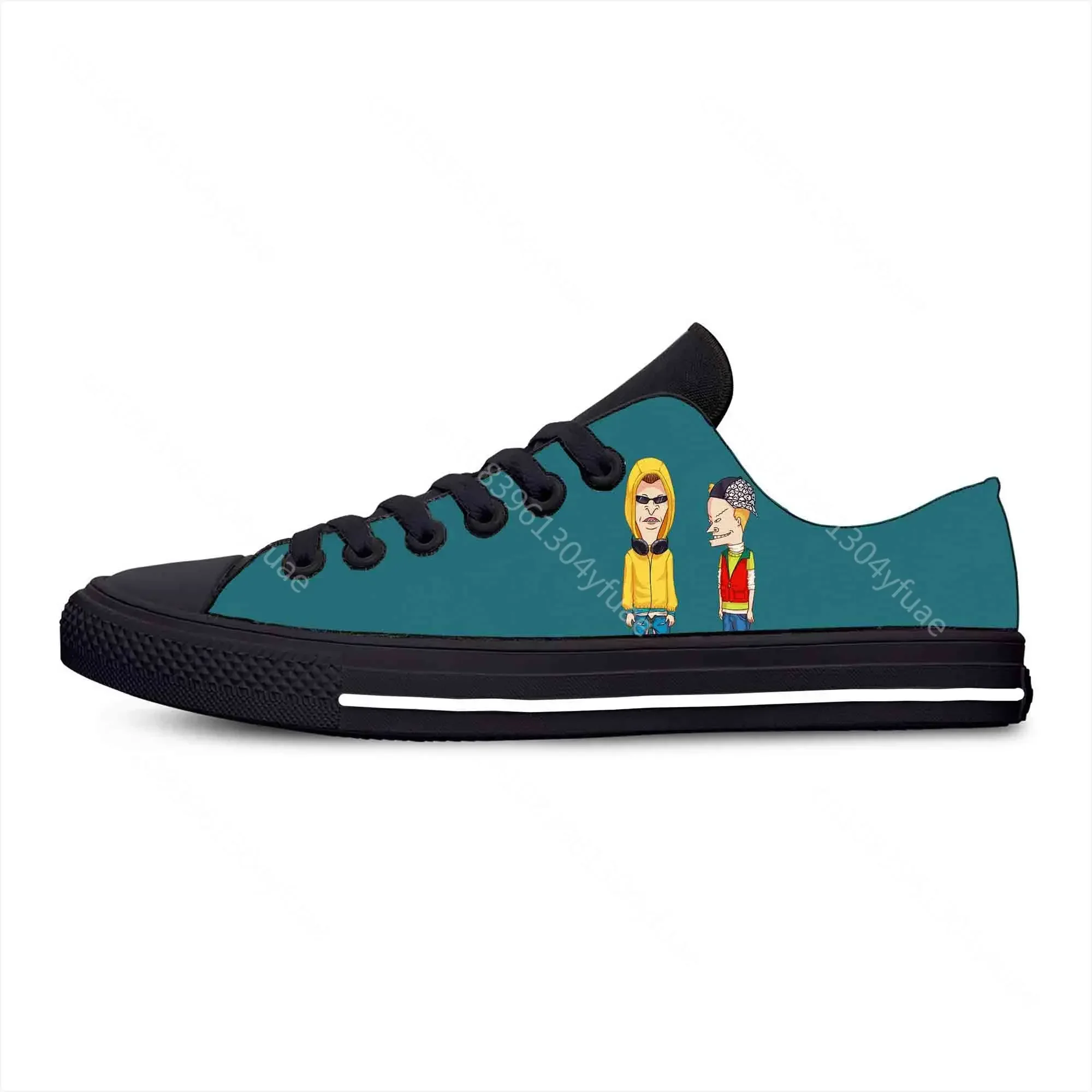 Hot Butthead Rock Anime Cartoon Manga Comic Beavis Casual Cloth Shoes Low Top Lightweight Breathable 3D Print Men Women Sneakers