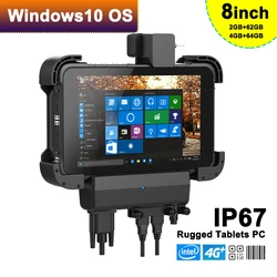 Tableta de mano resistente con escaneo de código de barras, 8 pulgadas, Windows 10, Z8350, almacén Industrial, terminal móvil, 4G, LTE, 4GB, 64GB, ordenador móvil