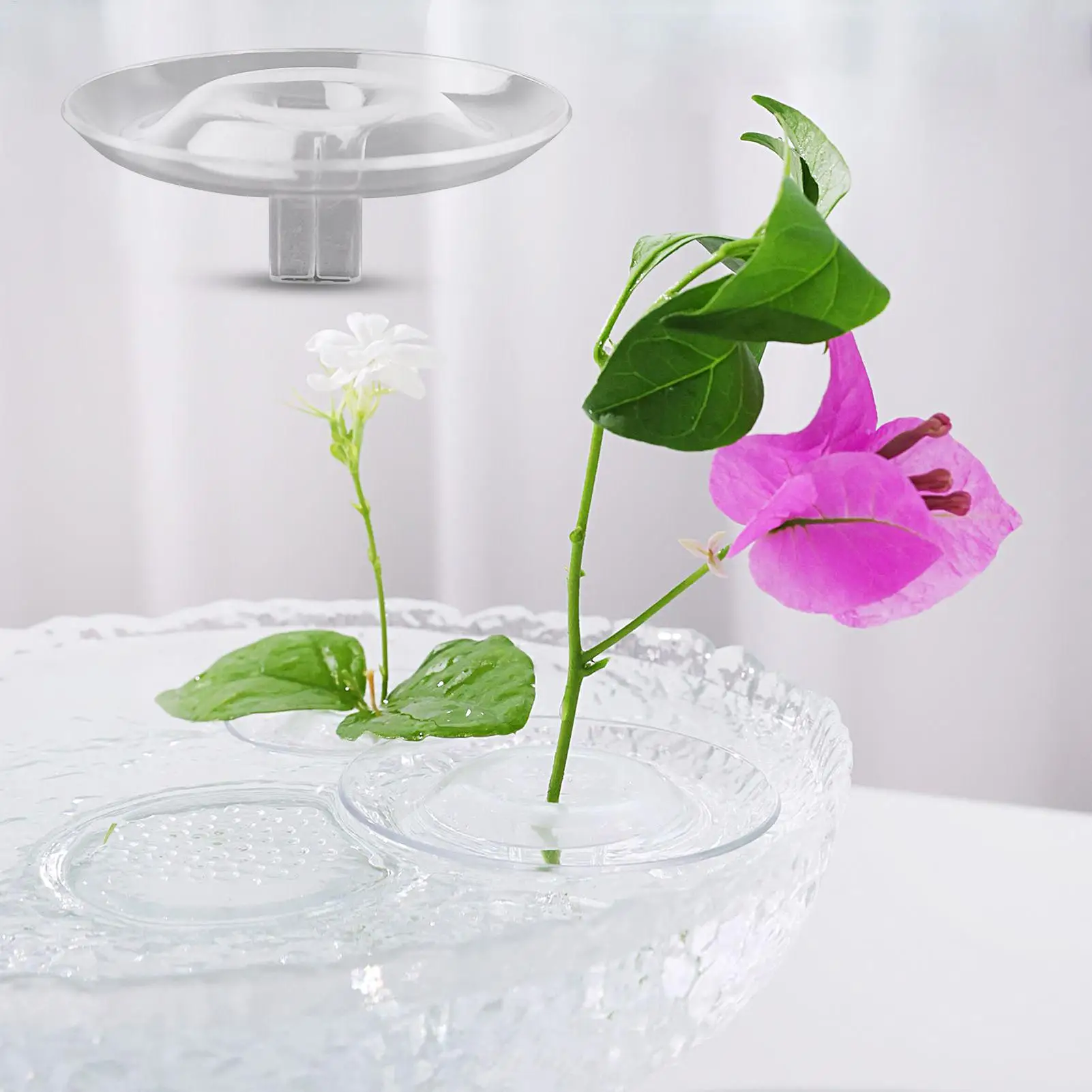 Hydroponic Floating Flower Holder 10Pcs/set Round Floral Organizer Transparent Hydroponic Floral Stand for Vases Bowls