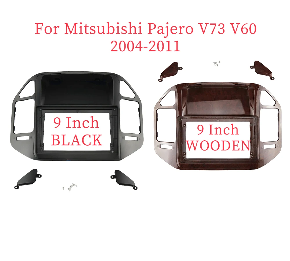 9 Inch Car Frame Fascia Adapter Android Radio Dash Fitting Panel Kit For Mitsubishi Pajero V73 V60 V68 2004-2011