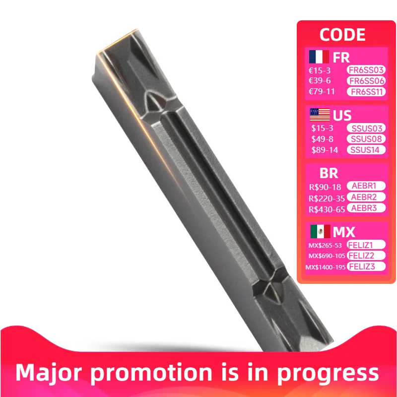 

MGMN H01 Carbide Grooving Inserts for CNC Lathe Turning Tool High Hardness Metal Cutting Inserts (10Pcs/Box)