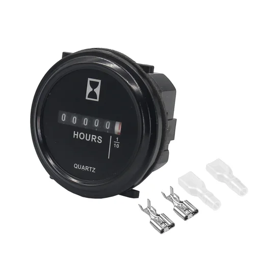 Imagen 2 del producto Contador horario Digital DC 12v 24v 36v, temporizador de cuarzo para motor de barco marino, medidor redondo impermeable de 2 "", motocicletas, coches y camiones