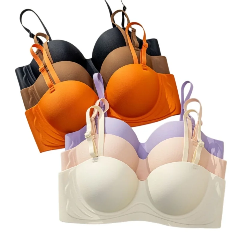 Seamless Wireless Bras Women 1/2 Cup Underwear Sexy Lingerie Solid Color Fixed Cup Demi Bra Comfort Breathable Intimates S-XL