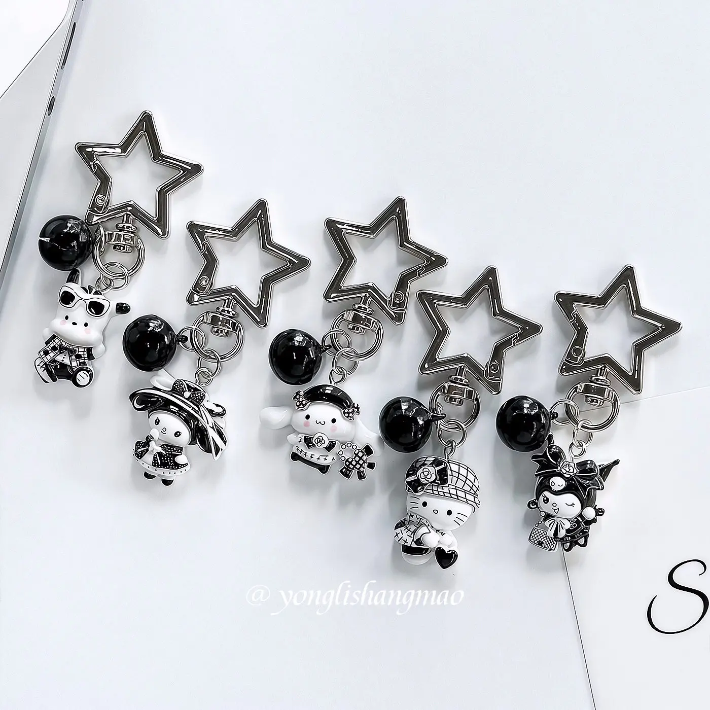 Vintage Y2k Sanrio Hello Kitty Kuromi Star Keychain Phone Case Strap Accessory Pendant Bag Decorative for Girls Women Charm Gift view 3