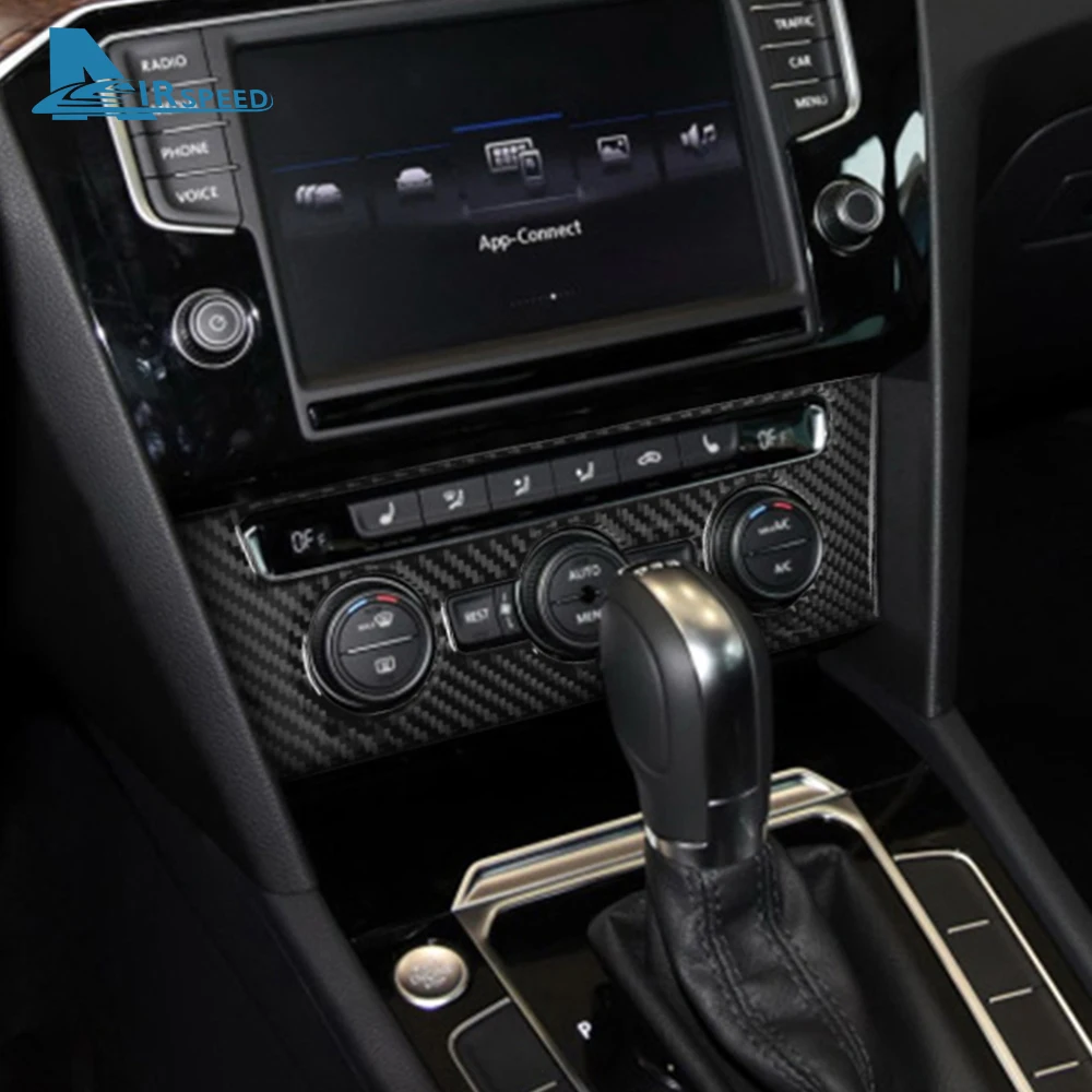 Real Soft Carbon Fiber Sticker For Passat Variant​ Estate B8 B8.5 2016 2017 2018 2019 LHD RHD Car Central Control AC Trim
