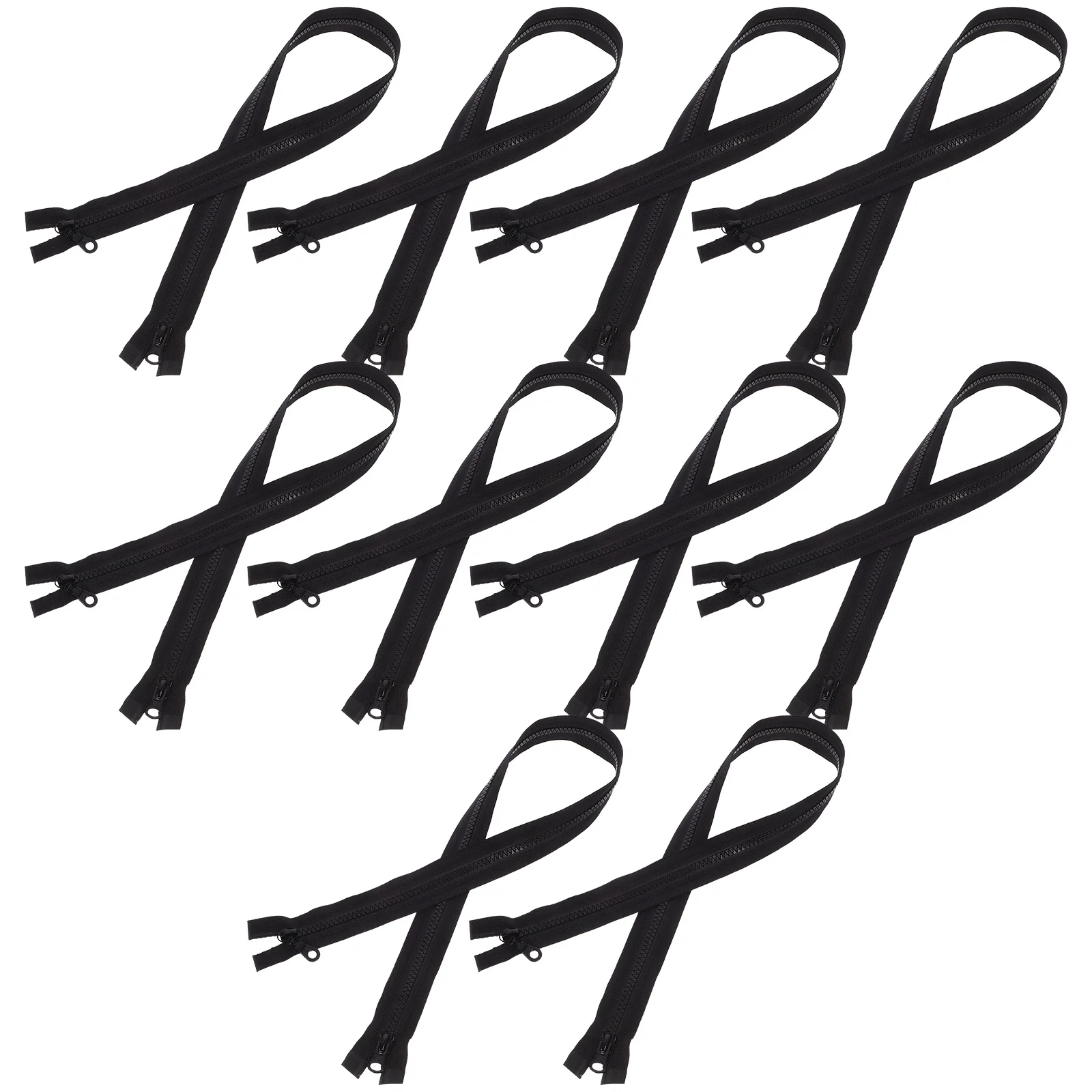 

10pcs Dual Slider Down Jacket Zippers Separating For Clothing Bags Crafts Sewing Replacement Compact Zippers Diy Home Accessory