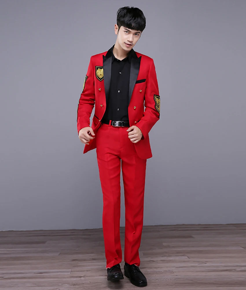 

New fashion Slim Fit Men's 2-Piece Suit, Double Breasted Jacket and Pants Set for Wedding, Prom and Party Events.