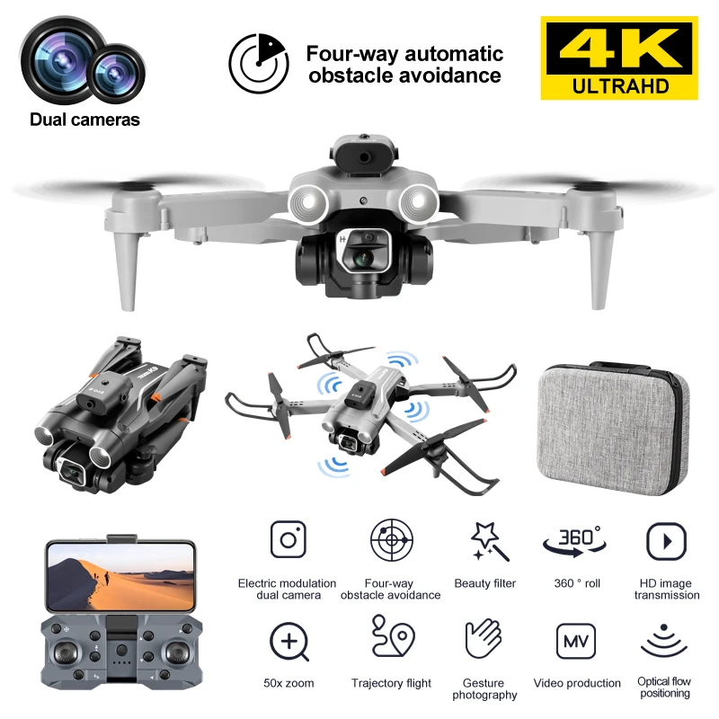 Nuovo K9Pro RC Drone 4K Professinal con localizzazione del flusso ottico grandangolare 1080P Quadcopter a quattro vie per evitare gli ostacoli Vs