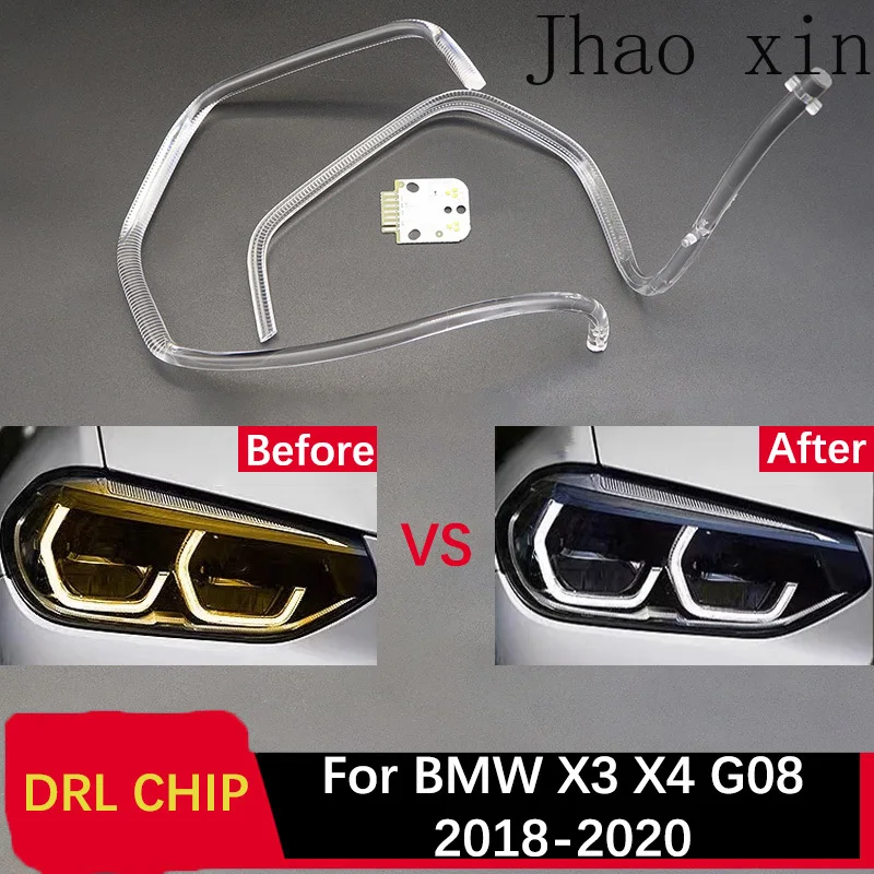Car Headlights DRL CHIP Light Guide Strip for BMW X3 X4 G08 18-2020 White Light Ballast Angel Eye Module Circuit Board Lamp Tube
