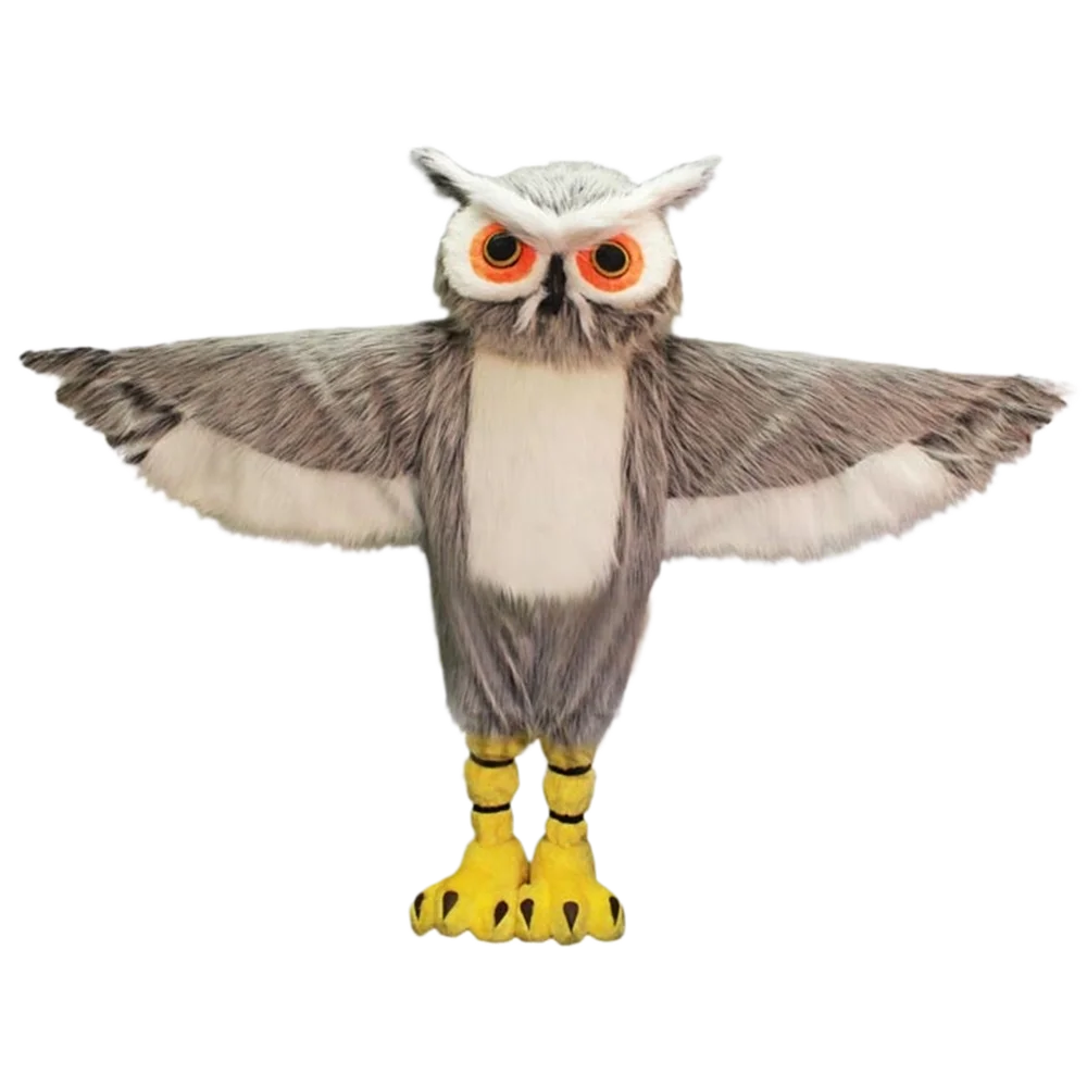 

Deluxe Plush Eubert Owl Mascot Costume Adult Size Cartoon Character Carnival Party Cosply Mascotte Mascota Fit Suit Kit SW1044