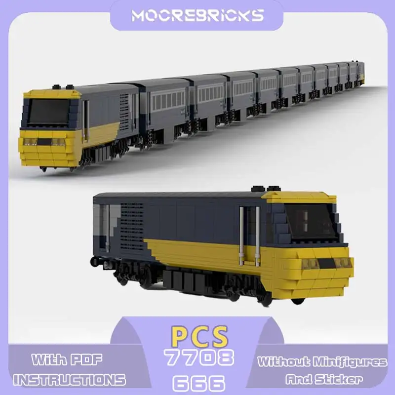 

Современная модель поезда Intercity 125, модель экспресс-локомотива MOC, строительные блоки, технологические кирпичи, коллекция игрушек для взрослых, рождественские подарки