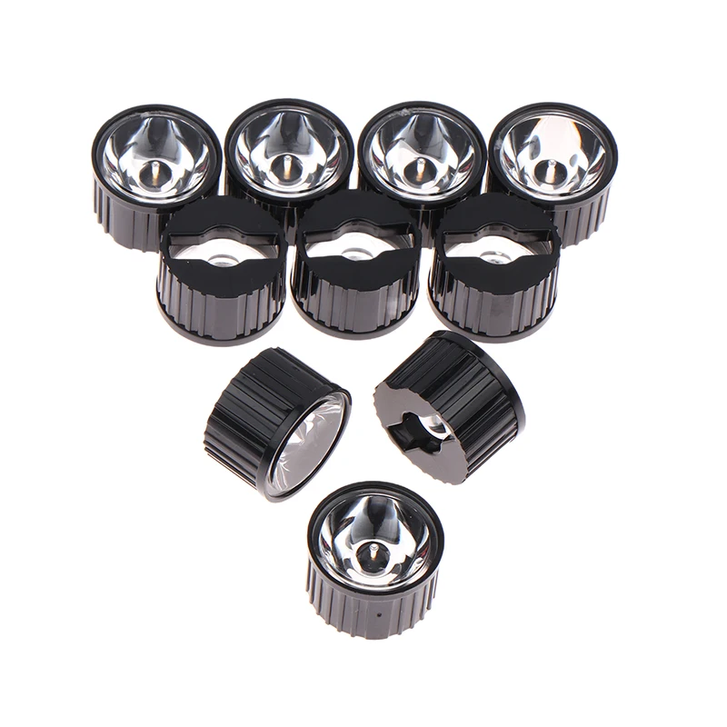 10Pcs High Power 1W 3W LED Lens 5/8/10/15/25/30/45/60/90/120 Degrees Reflector Collimator 20MM PMMA Acrylic Optical Lenses