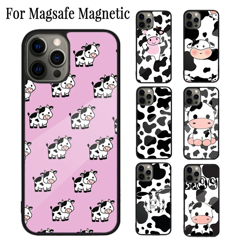 Dairy Cattle Cow Speckle Magnetic Phone Case Coque For iPhone 16 15 14 Plus 13 12 Mini 11 Pro Max Magsafe Wireless Cover