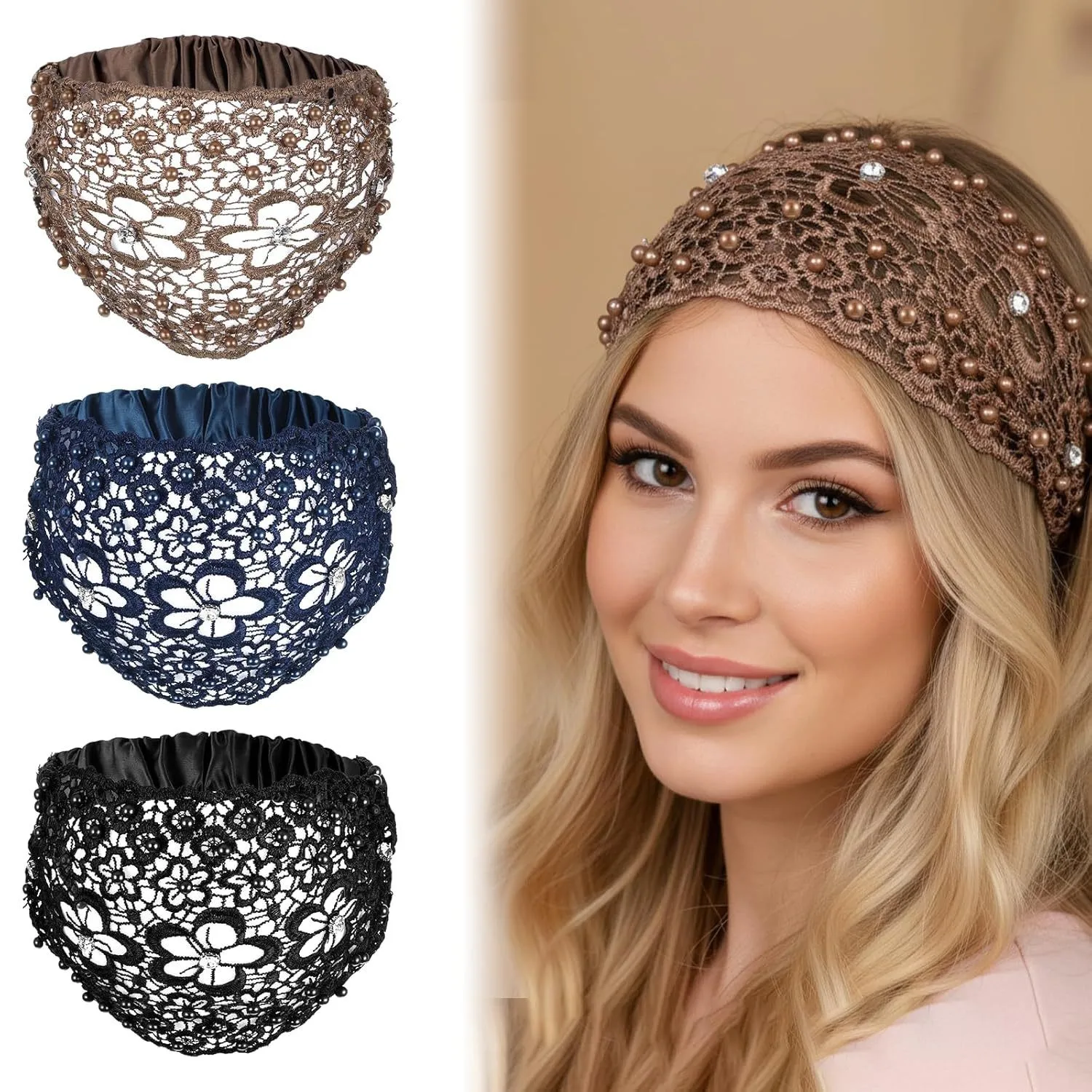 A New Style Of Women'S Fashionable Plum Blossom Hollowed-Out Headband To Cover White Hair And Headwear