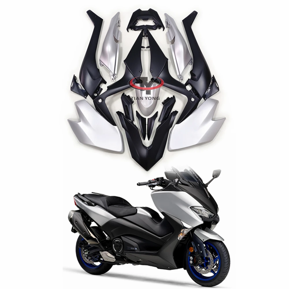 Motorcycle For Yamaha TMAX530 TMAX 530 2017 2018 2019 2020 2021 2022 2023 Full Fairing Kit Matte Silver Black Bodywork Cowling