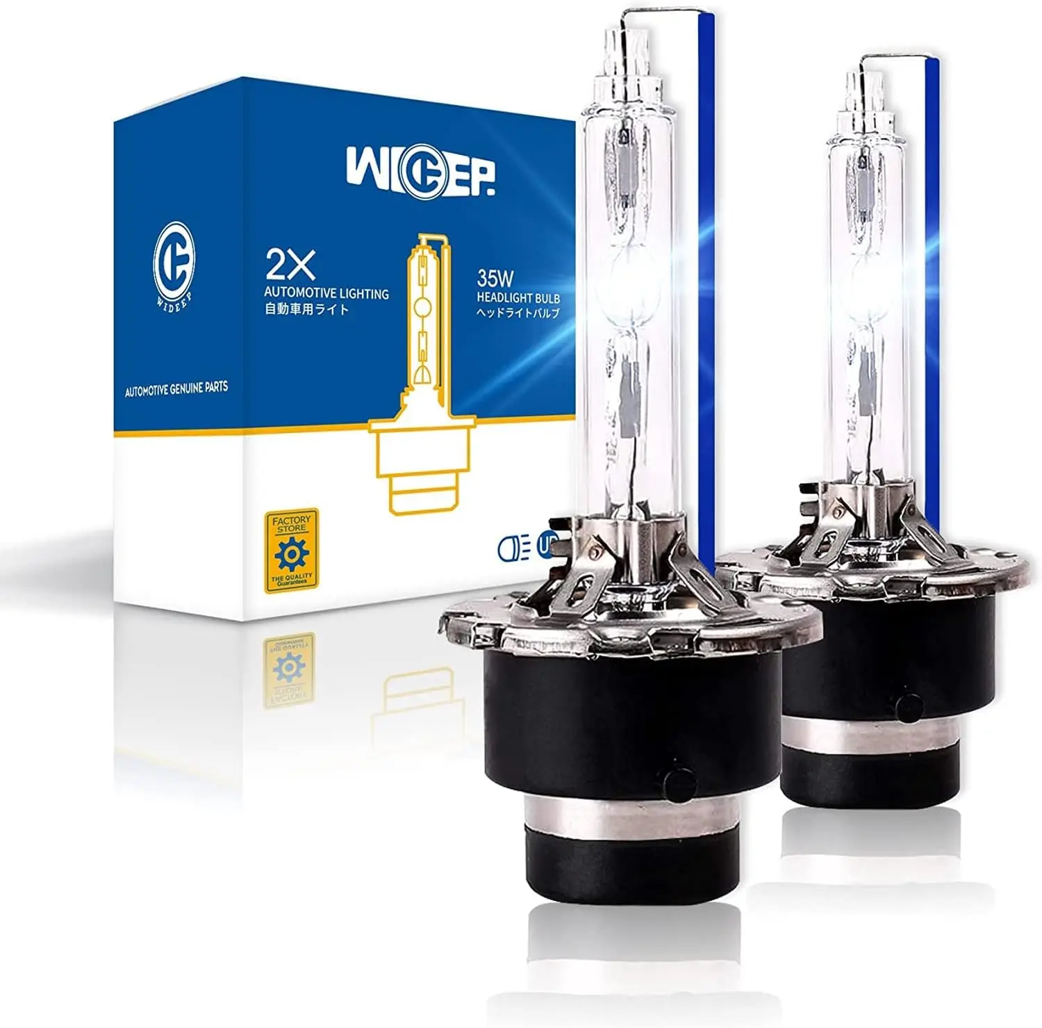 

D2S Xenon HID Headlight Bulbs, 8000K Cold White Brightness Replacement Headlamp for High Low Beam, 2 PCS