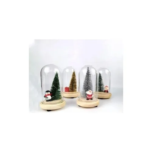 Happyland Christmas Tree Luminous Glass Bell Jar Mini Tree Christmas Gift