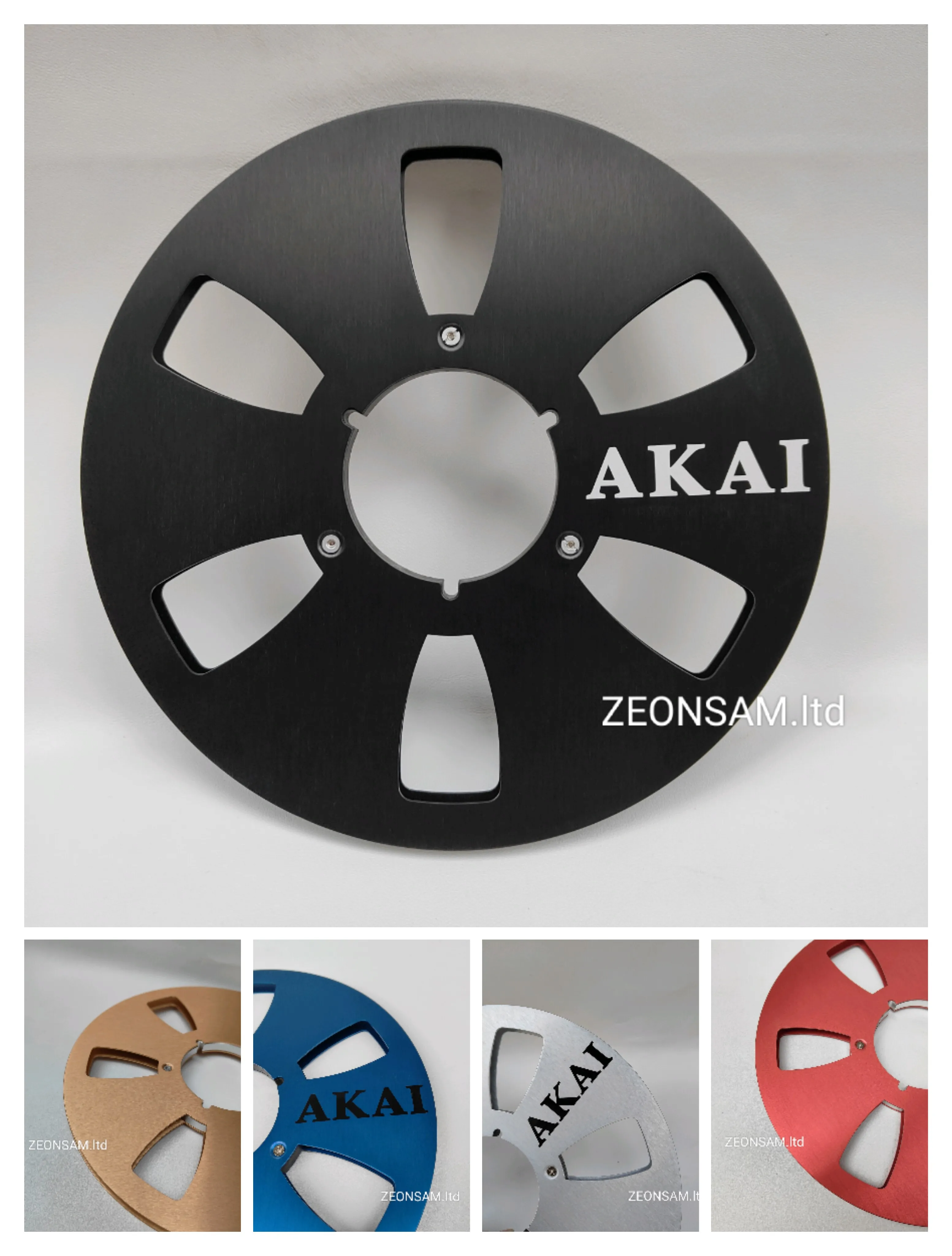 Akai 10.5 "X 1/4" นิ้วรีลแบบม้วนเทปเปล่า, ม้วนแบบม้วนต่อรีลอุปกรณ์เสริมแผ่นอลูมิเนียมที่เปิดโล่งชิ้นส่วนเครื่อง