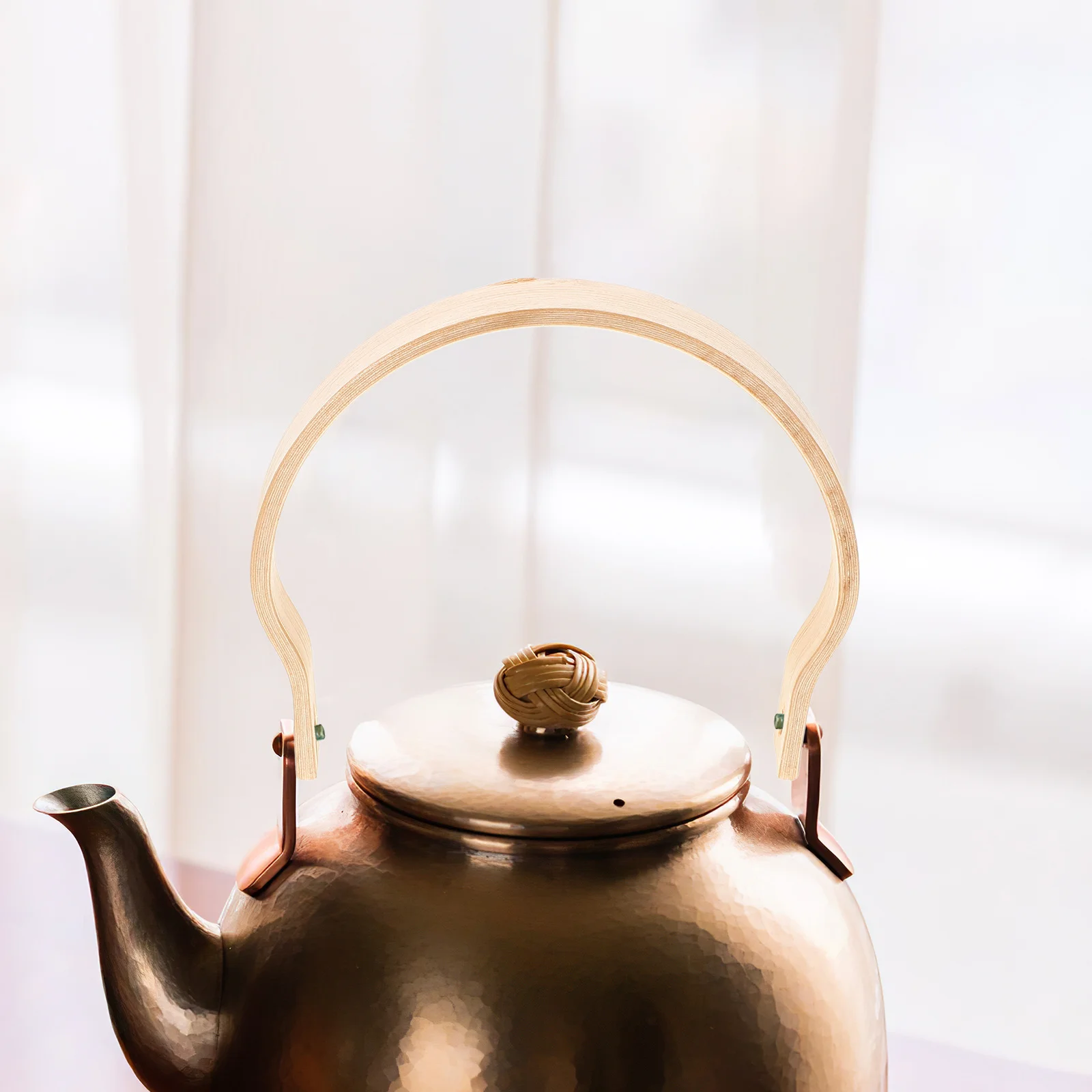 

Tea Kettle Handle Bamboo Replacement Arched Design Pot Handle Easy Install Household Teapot Grip Household Teapot Grip
