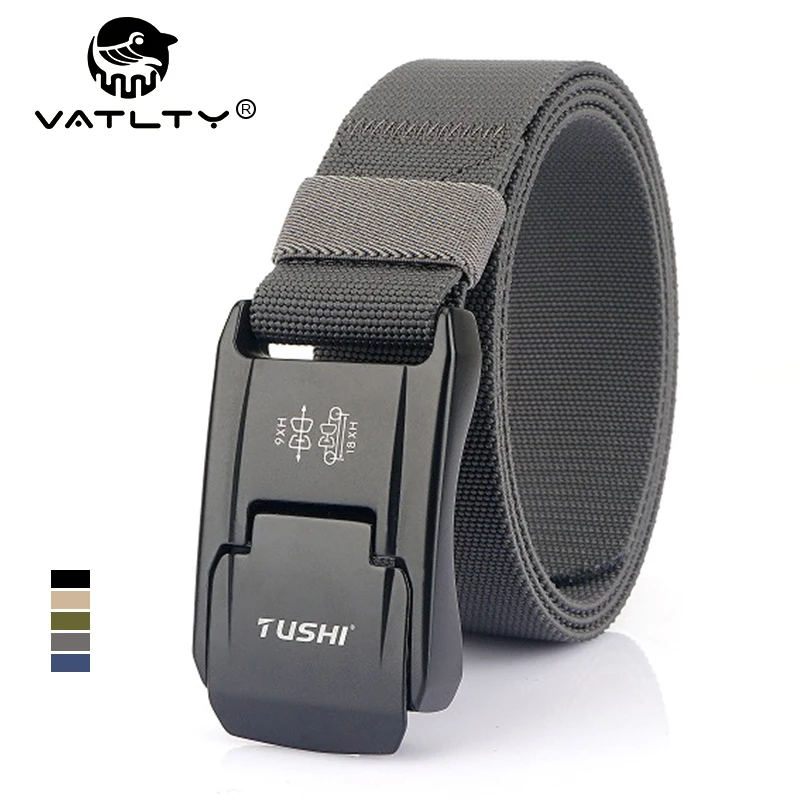 VATLTY Casual Elastic Belt for Men Strong Nylon Alloy Quick Release Buckle Stretch Waistband Outdoors Work Belt Male Girdle