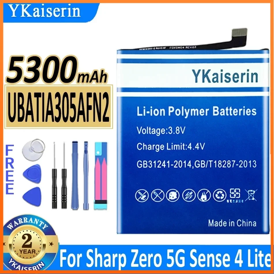 

Аккумуляторная батарея ykaisсеребрин UBATIA305AFN2, 5300 мАч, запасная батарея для мобильного телефона Sharp Zero 5G Sense 4 Lite 4 Lite, гарантия