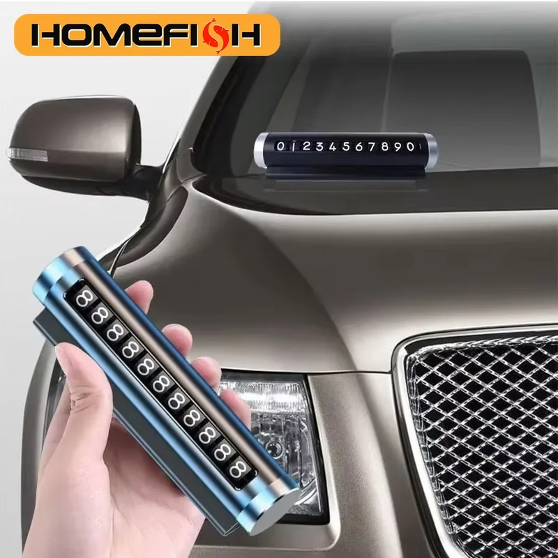 Temporary Parking Number Plate with Roller Adjustment - Homefish Car Plate in Black, Silver & Aluminium Alloy