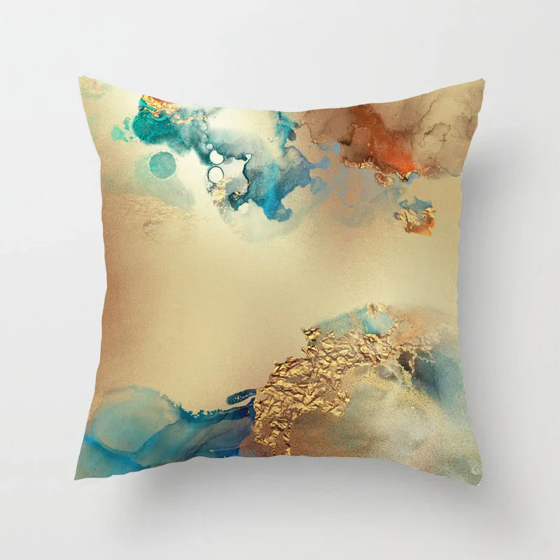 

Ins Abstract Blue Ocean Art NORDIC MINIMALIST Throw Pillow Case Sofa Cushion Cover Home Decor (45cm x 45cm)