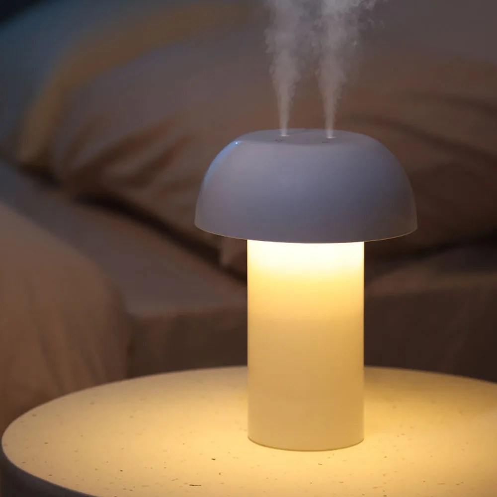 Mushroom Table Lamp Humidifier USB Charging Dimming Night Light Aromatherapy Machine Room Sprayer Atmosphere Light Bedside Lamp