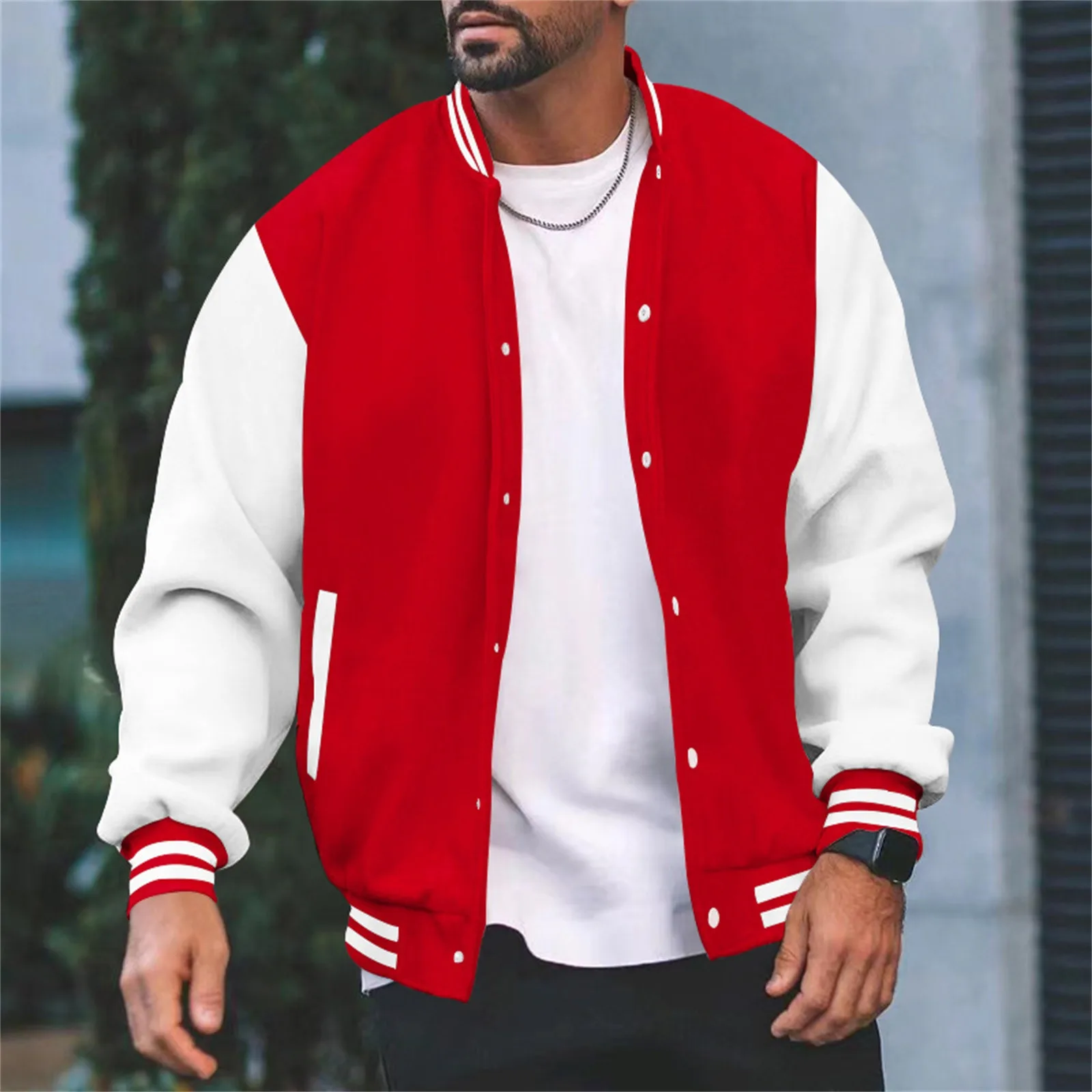 

Men'S Fashion Baseball Jacket Trend All-In-One Teenage Cardigan Jacket Men'S Loose Casual Hoodie Beautiful Cozy Jacket