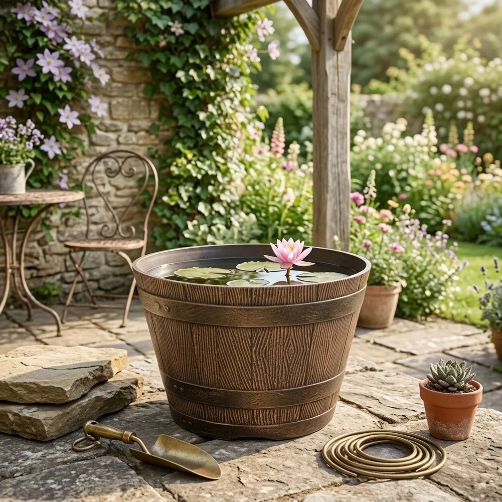 for succulent Flowerpot Lotus Basin Cylinder Flower Pot Replacement Resin Garden Whiskey Bucket High Quality