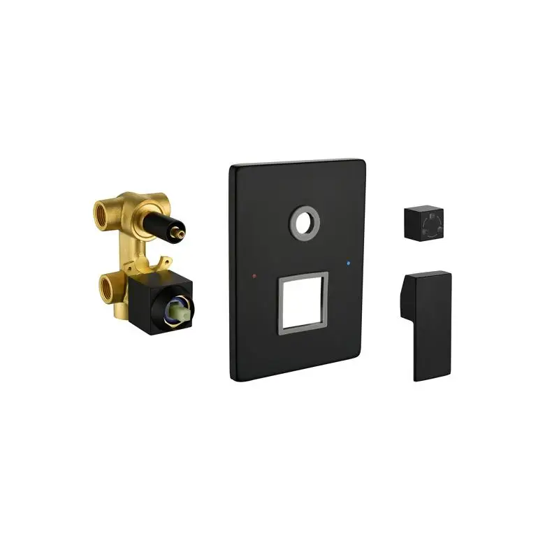 

10-Inch Matte Black Rainfall Shower System with Body Jets, Handheld Shower, and 3-Way Pressure Balance Valve - Luxurious