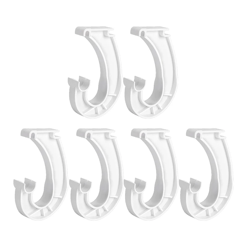 

6Pcs Hanging Closet Rod Support - Sturdy J-Shaped Closet Brackets For Hanging Clothes, 3/4 Closet Shelf Rod Holder