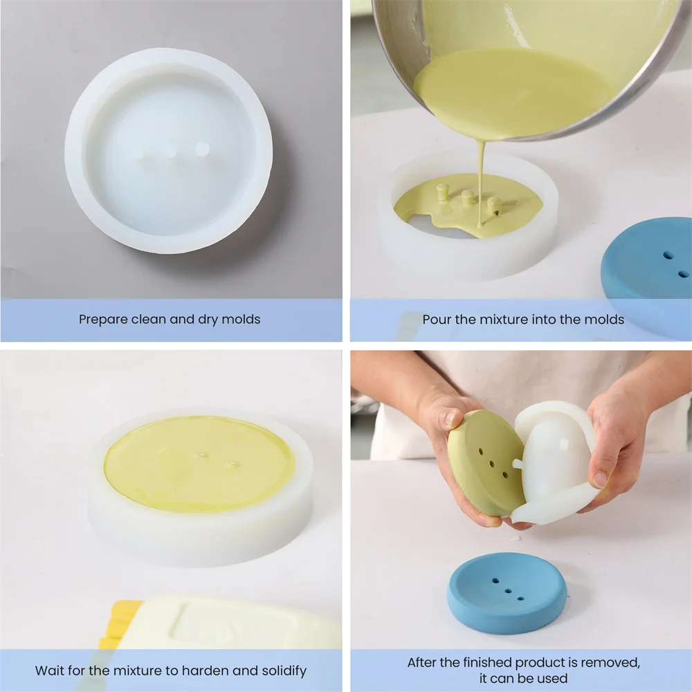 Boowan Nicole Soap Dish Concrete Silicone Mold Handmade Geometric Cement Mould Bathroom Decoration Tools